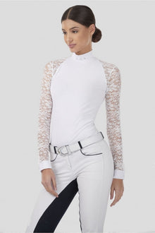  Cavalliera Lace ATTRACTION Long Sleeve Show Shirt White
