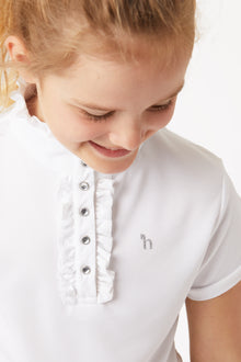  Horze Christel Kids Short Sleeve Ruffle Show Shirt