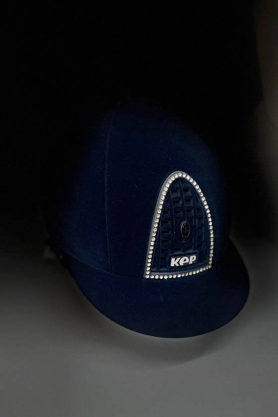 KEP Navy Full Velvet w Swarovski Crystals